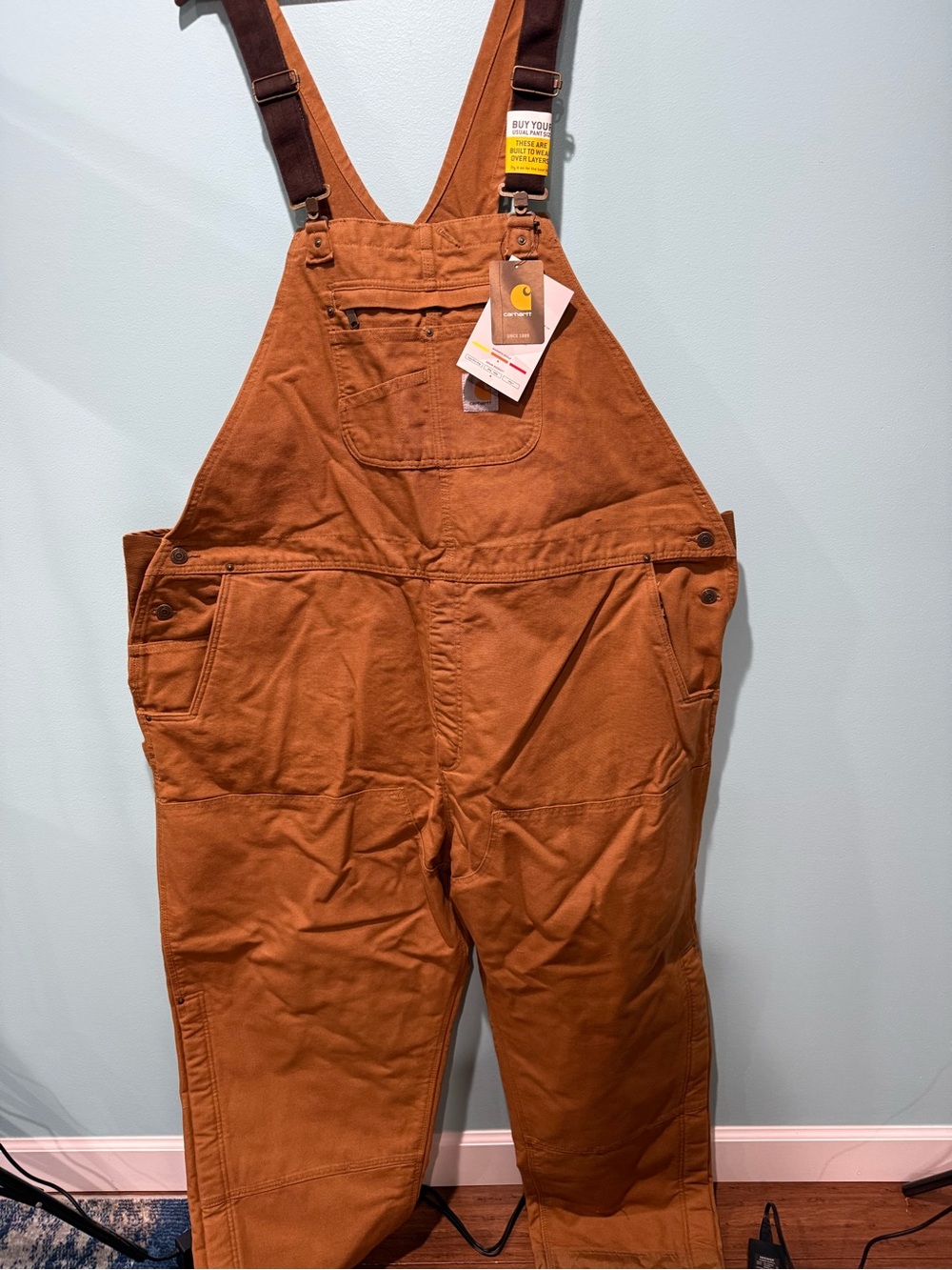 Carhartt Men's Rust Brown Corduroy Overalls